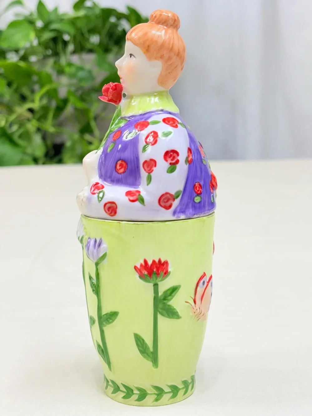Vintage Villeroy & Boch French Gardeners “Marie” Figural Candle Jar